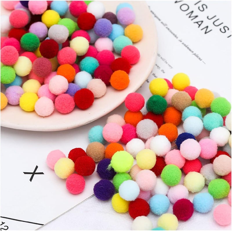 Vesslam [400 pcs] - 300 Pieces 1 Inch Assorted Pompoms with 100pieces 0.3 Inch Wiggle Eyes Multicolor Arts and Crafts Pom Poms Balls for Kids DIY Art Creative Crafts Decorations (Multi-Colored) - Image 5